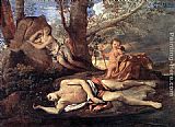 Nicolas Poussin Canvas Paintings - Echo and Narcissus